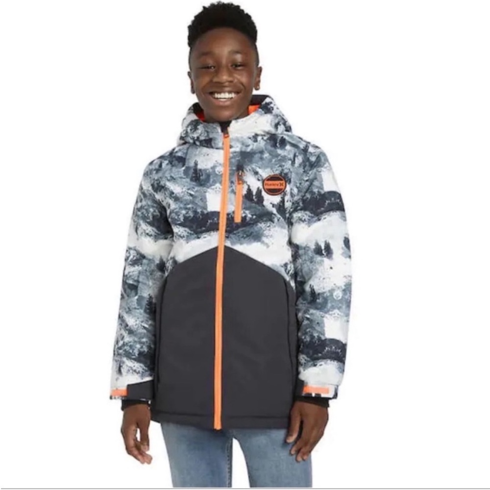 NWT Hurley Youth BOYS Snowboard Jacket GRAY - size L (14/16) - Picture 1 of 5